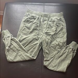 GAP Green Sweatpants Elastic Cuffs Relaxed Fit